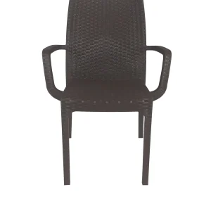 Sedia Indy, in Polipropilene, Impilabile, con Braccioli, Esterno Interno Campeggio Giardino 100% Made in Italy