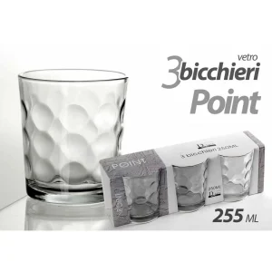 3 BICCHIERI ACQUA 225ML VETRO DEC. POINT