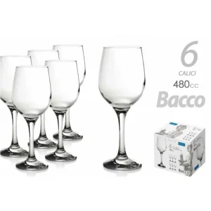 6 CALICI 480CC VETRO BACCO