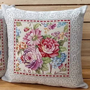 FEDERA CUSCINO 45*45 CM GOBELIN PEONIE COLORATE