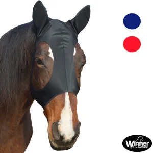 MASCHERA ANTIMOSCHE BLU IN LYCRA CON COPRIORECCHIE IN LYCRA