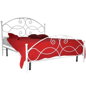Letto Matrimoniale, Ferro BATTUTO, Modello Stella, 100% Made in Italy
