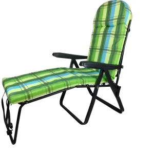 Poltrona Sdraio Pompei, Telaio in Ferro Imbottito, Comoda, Reclinabile in 6 Posizioni, Pieghevole PIC- Nic Esterno Interno 100% Made in Italy