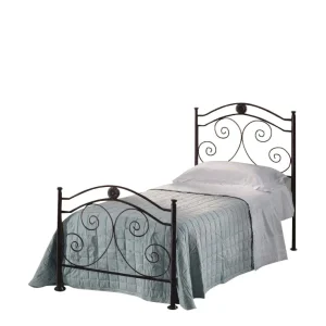 Letto Singolo in Ferro BATTUTO, Modello Laura, Vari Colori, 100% Made in Italy
