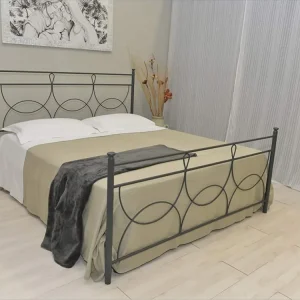Letto Matrimoniale, Ferro BATTUTO, Modello Marianne, 100% Made in Italy