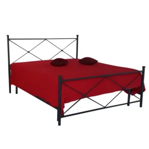 Letto Matrimoniale, Ferro BATTUTO, Vari Colori, Modello Thomas, 100% Made in Italy