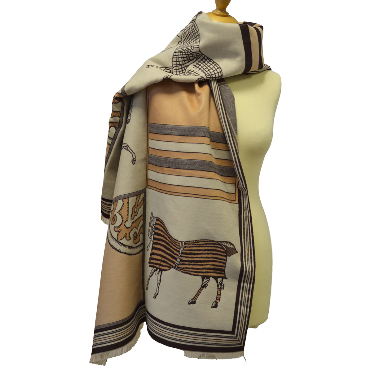 SCIARPA CON STAMPA EQUESTRE IN DIVERSE COLORAZIONI - immagine 5