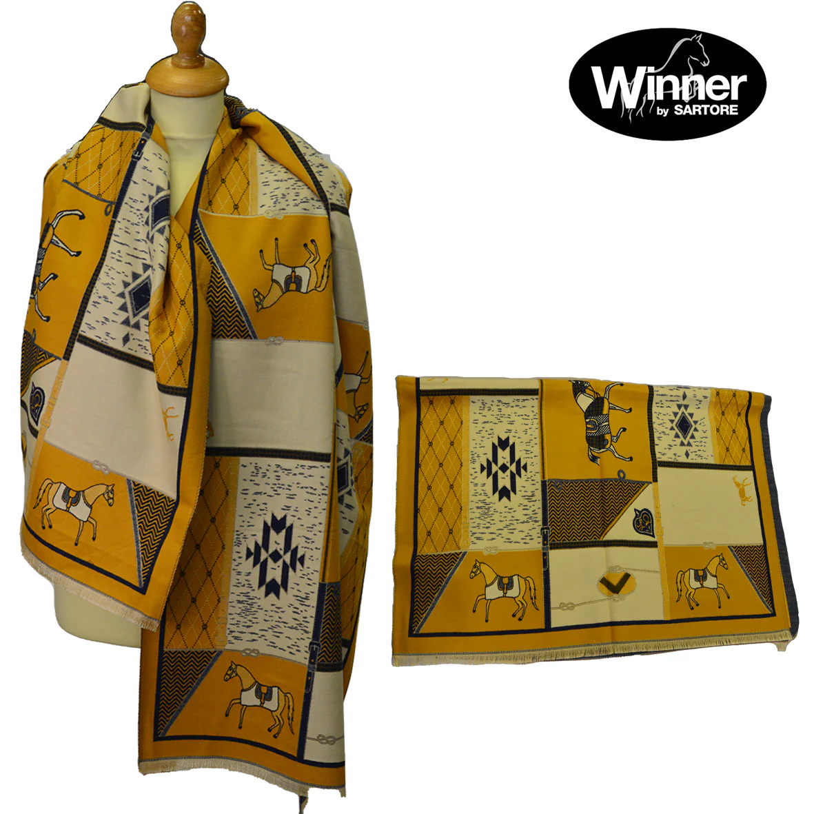 SCIARPA CON STAMPA EQUESTRE IN DIVERSE COLORAZIONI - immagine 6