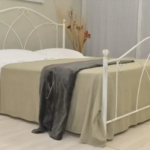 Letto Matrimoniale, Ferro BATTUTO, Modello Denise, 100% Made in Italy