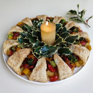 Ghirlanda di Natale Torta Salata con Verdure