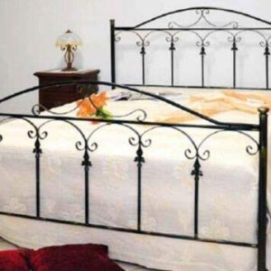 Letto 1 Piazza e Mezza, in Ferro BATTUTO, Modello Lancia, Vari Colori, 100% MADE IN ITALY