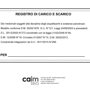Registro carico scarico stupefacenti